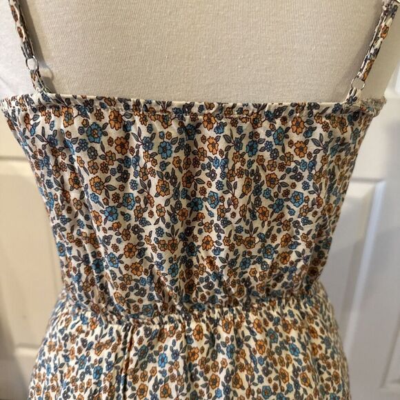 Floral Boho Midi Dress Small Lined Cottagecore Peasant Flower Romantic Casual - Picture 9 of 14